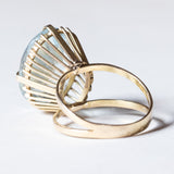 Anello vintage da cocktail in oro 14K con acquamarina (10ct ca.), anni ‘60/‘70