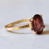 Vintage 18K gold garnet ring, 1960s