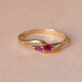 Vintage ring in 18K gold with rubies, 1970s