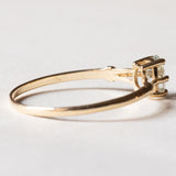 Anello vintage in oro 18K con acquamarina, anni ‘50/‘60