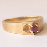 Anello vintage da uomo in oro 14K con rubino, anni ‘70