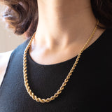 Vintage torchon necklace in 8K gold, 1970s