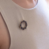 Spilla vintage in oro 8K con granati, anni ‘50/‘60