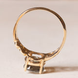 Anello vintage in oro 9K con acquamarina (2.50ct ca.), anni ‘70/‘80
