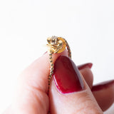 Braccialetto vintage in oro giallo 14K con diamante (0.01ct ca.), anni ‘60/‘70