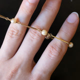 Braccialetto semirigido vintage in oro 14K con perle, anni ‘70