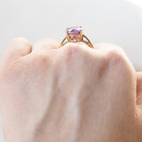 Anello vintage da cocktail in oro 8K con ametista (4.30ct ca.), anni ‘70/‘80