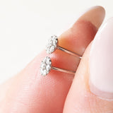 Orecchini vintage in oro bianco 18K con diamanti di taglio huit-huit (0.14ctw ca.), anni ‘60