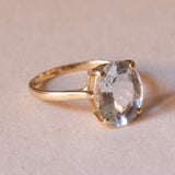 Anello vintage in oro 18K con acquamarina, anni ‘50/‘60