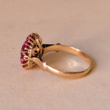 Vintage 18K gold ring with pink topazes, 1970s