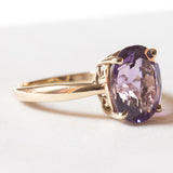Anello vintage da cocktail in oro 8K con ametista (4.30ct ca.), anni ‘70/‘80