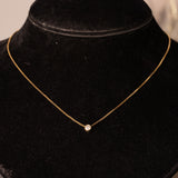 Collana vintage in oro 14K con punto luce di 0.10ct ca., anni ‘70/‘80