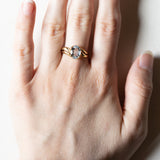 Anello vintage in oro 18K con acquamarina, anni ‘50/‘60