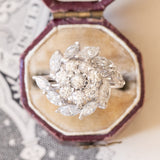 Anello vintage in oro bianco 18K con diamanti (1.50ctw ca.), anni ‘70/‘80