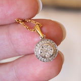 Vintage 18K gold necklace with diamonds (0.40ctw approx.), 1970s