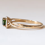 Anello vintage in oro 8K e cromodiopside, anni ‘80