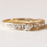 Anello vintage in oro 14K con diamanti (0.14ct ca.), anni ‘60/‘70