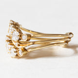 Anello “Harem” vintage in oro giallo 18K con diamanti di taglio brillante (1.15ctw ca.), anni ‘60/‘70