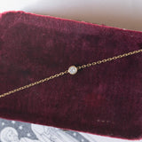 Braccialetto vintage in oro 18K con punto luce (0.05ct ca.), anni ‘70/‘80