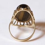 Anello vintage in oro 14K con occhio di tigre, anni ‘70