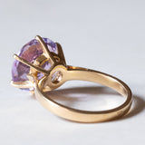 🔮 Anello vintage da cocktail in oro 18K con ametista (4.60ct ca.), anni ‘60