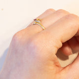 Anello vintage in oro 18K con topazio rosa, anni ‘70