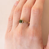 Anello vintage in oro 8K e cromodiopside, anni ‘80