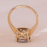 🌙 Anello moderno in oro 9K con topazio mistico