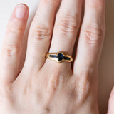 Anello vintage in oro 14K con zaffiri, anni ‘60/‘70