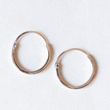 Orecchini vintage a cerchio in oro bianco 18K, anni ‘80/‘90