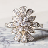 Anello vintage in oro bianco 18K con diamanti (0.70ctw ca.), anni ‘60