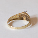 Anello triplo in oro 14K con diamanti (0.15ctw ca.), anni ‘70