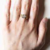 Anello vintage in oro 18K con acquamarina, anni ‘50/‘60