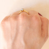 Anello vintage in oro giallo 18K con topazio azzurro (0.80ct ca.), anni ‘60