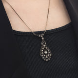 Collier Art Nouveau in oro 18K e argento con diamanti, anni ‘10/‘20