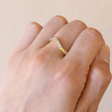 Vintage 14K gold "V" ring with diamonds (approx. 0.10ctw), 1970s