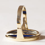 Anello vintage da sigillo in oro 14K con lapislazzuli, anni ‘50/‘60