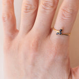 Anello vintage in oro 14K e zaffiri, anni ‘60/‘70