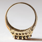 Anello vintage in oro 14K con granati, anni ‘70