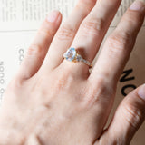 Vintage 18K gold ring with synthetic blue spinel and white stones, 1980s