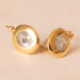 Orecchini vintage in oro giallo 18K con topazi azzurri (1.20ctw ca.), anni ‘70