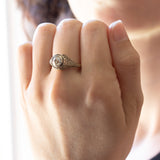 Art Deco solitaire in 18K gold and silver with approx. 1ct diamond, 1920s