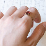Vintage 18K gold garnet ring, 1960s