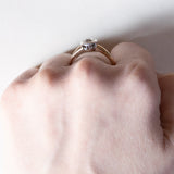 Solitario antico in oro 18K con diamante di taglio vecchia Europa (0.90ct ca.), anni ‘30/‘40