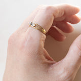 Anello retrò in oro 18K con pietra bianca, anni ‘40