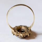 Anello vintage a margherita in oro 8K con granati, anni ‘60