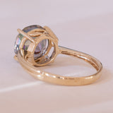 🌙 Anello moderno in oro 9K con topazio mistico