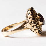 Anello vintage in oro 18K con granati, anni ‘60
