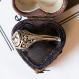 Art Deco solitaire in 18K gold and silver with approx. 1ct diamond, 1920s