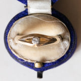 Solitaire vintage en or 14 carats avec diamant taillé en brillant (env. 0,10 ct), années 1970